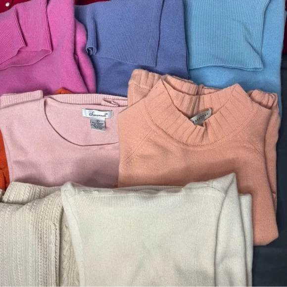 100% Cashmere Lot 12 Knit Jumpers Upcycle Cutter Sweaters Soft Girl Crafter Vtg - Picture 17 of 17